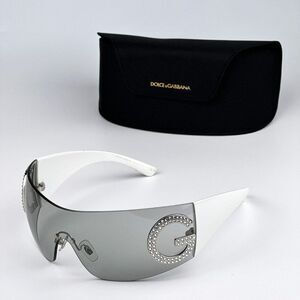 NEW D&G DG2298B 06/87 Light Grey Rimless Pillow Women Sunglasses